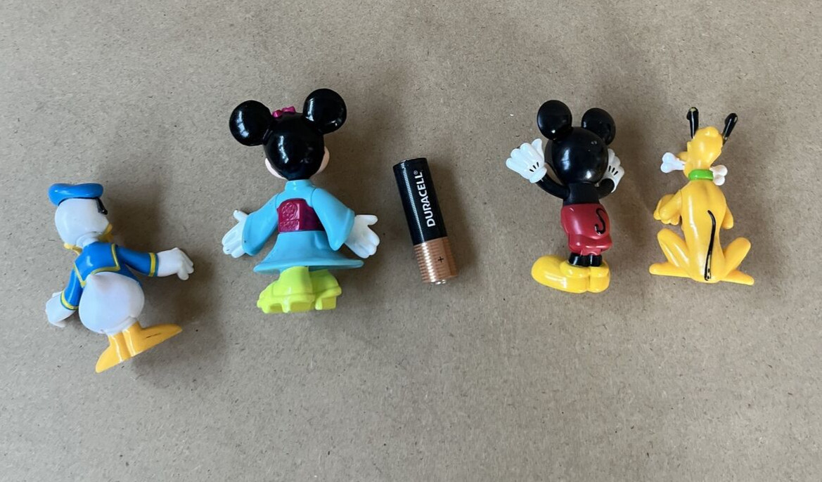 Lot of 4 Disney Mickey Mouse Figure Minnie Donald Duck Pluto Figurine