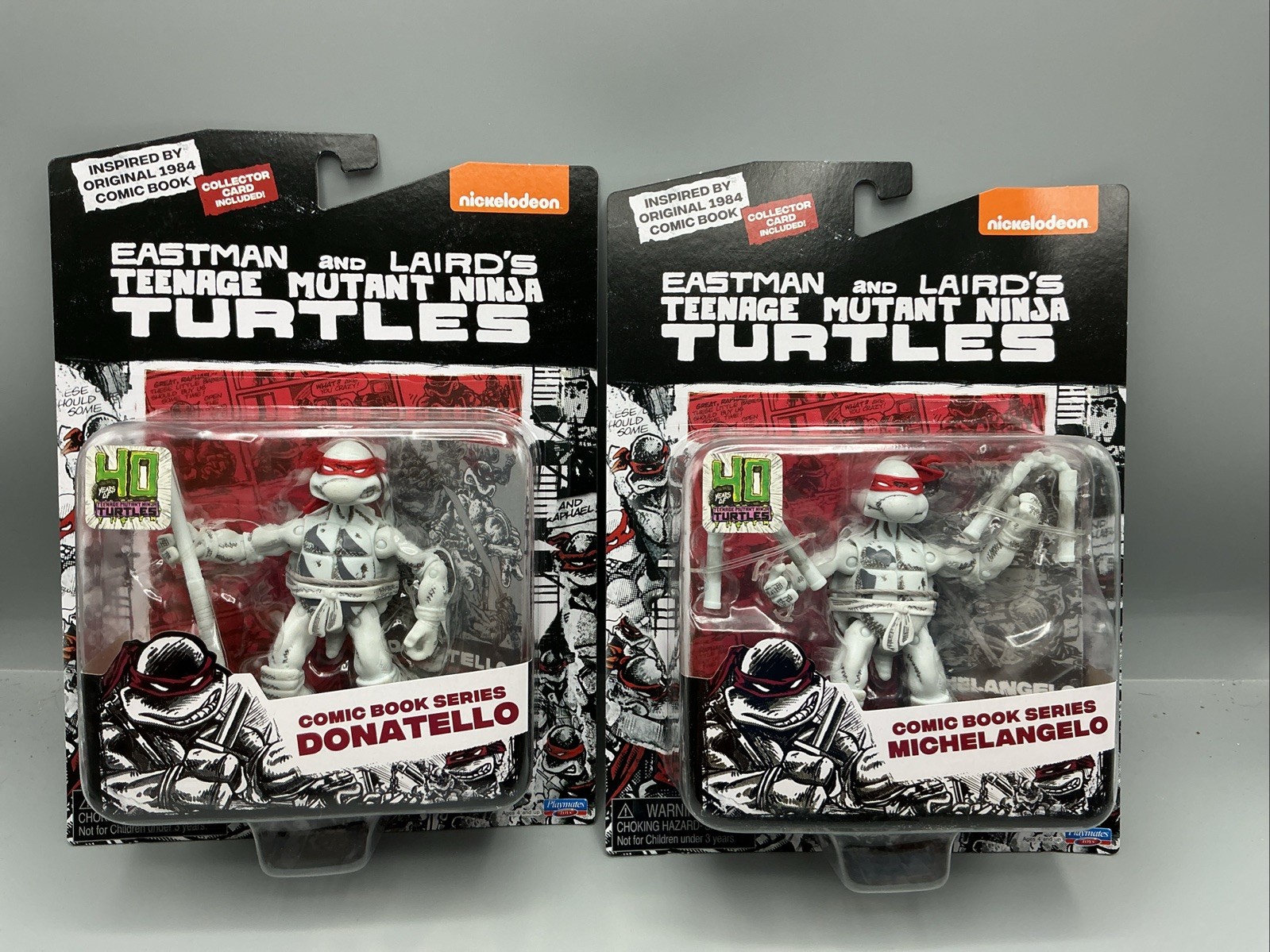 TMNT Michelangelo- Donatello Black & White Comic Book Series Playmates (2024)lot