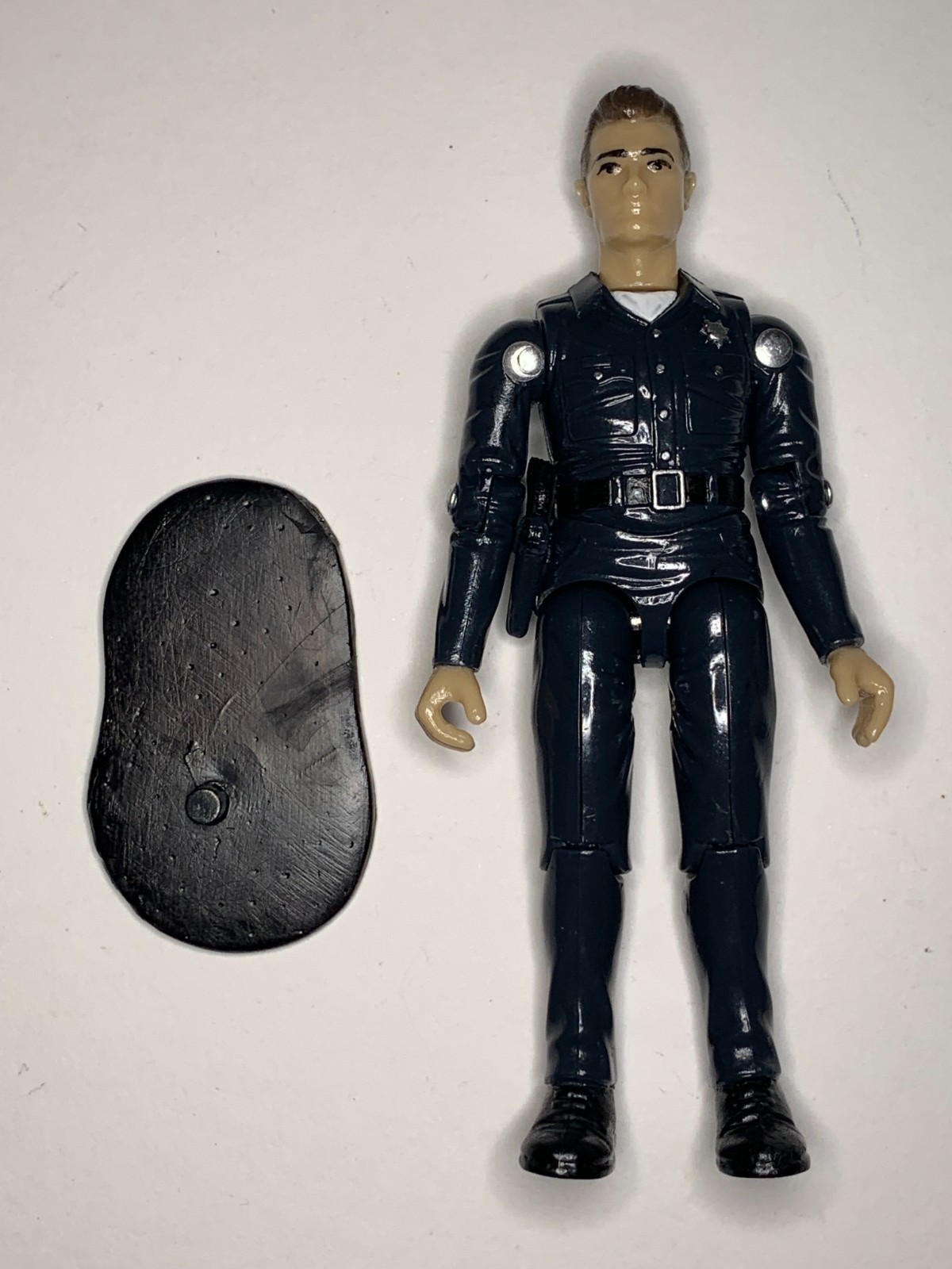 Custom T-1000 Terminator Action Figure in Vintage Mego CHIPS style 3.75&Prime; & stand