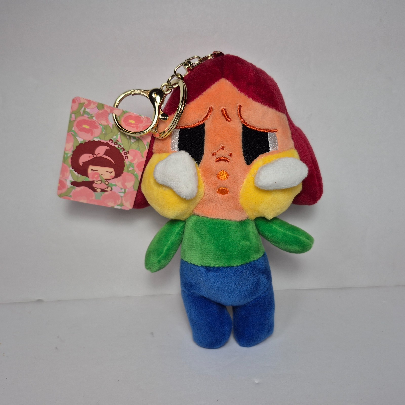 MocMoc Cry Baby Cheer Up Baby Plush Doll Pendant Key Ring Fob 6&Prime; Red Green Blue