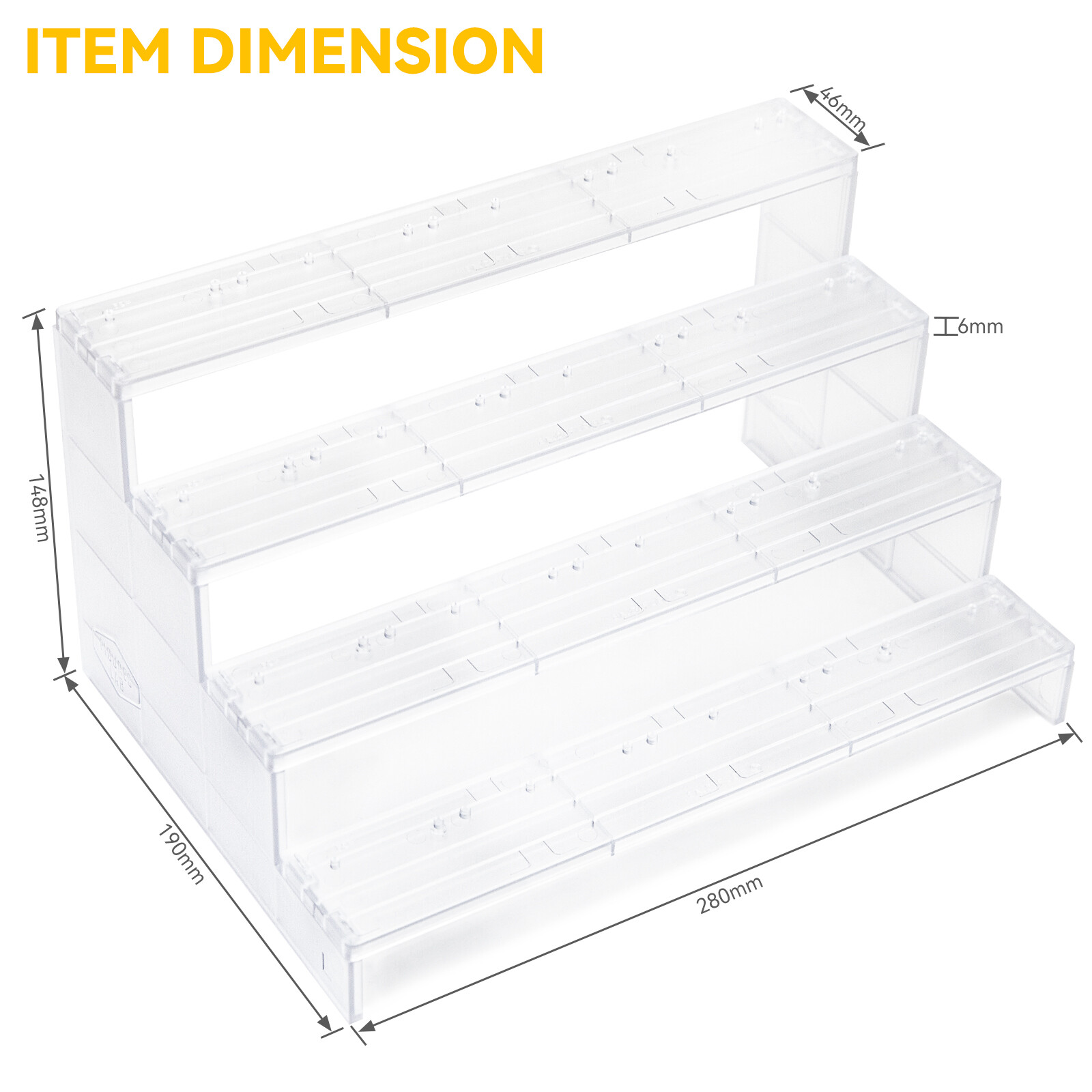 4 Tier Clear Risers Display Stand Shelf for 6&Prime; Black Series Gi Joe Aciton Figure