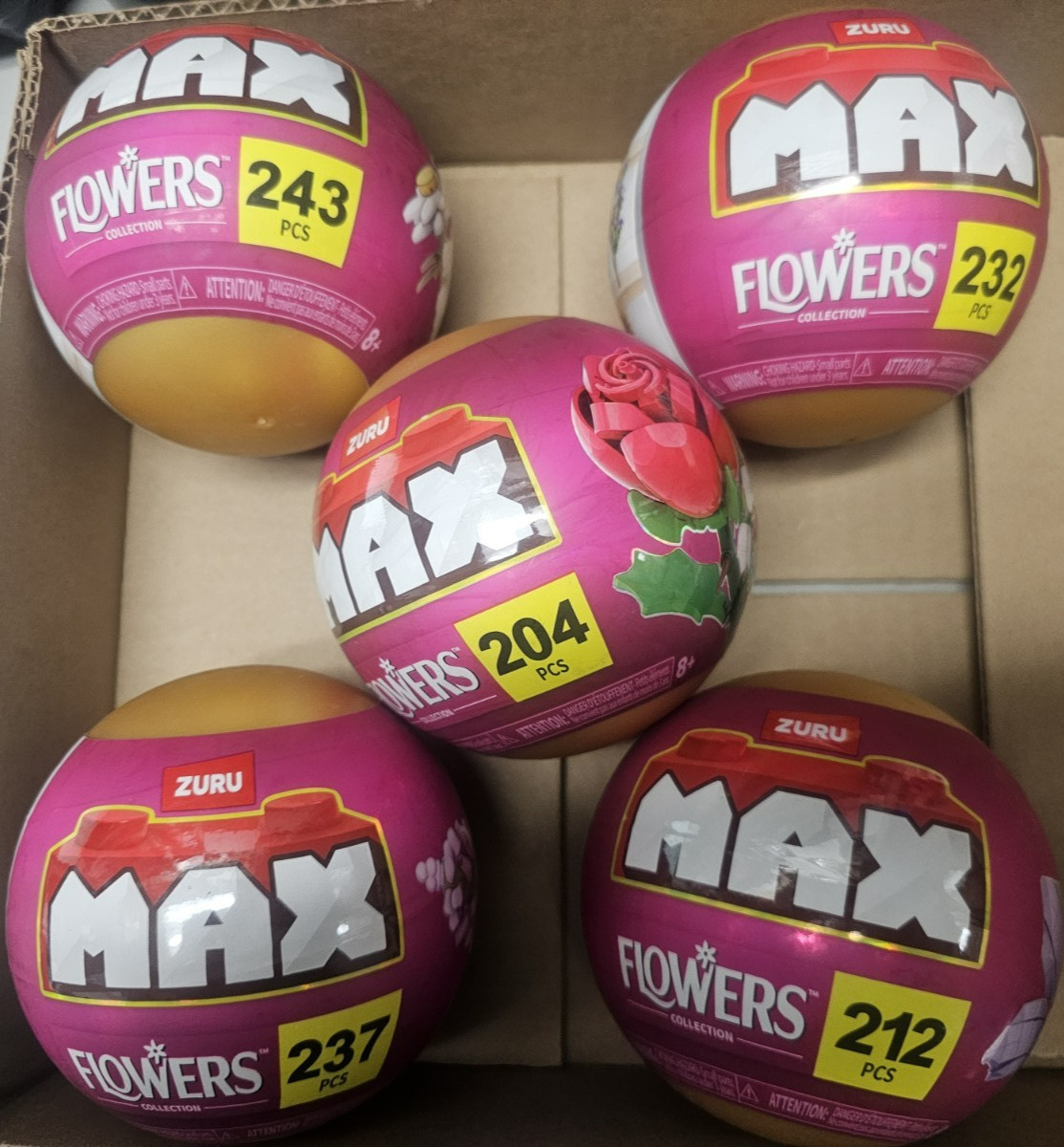 5X ZURU MAX Build More Flowers Capsule YOU WILL RECEIVE THE 5 SHOWN NO DUPLICATE