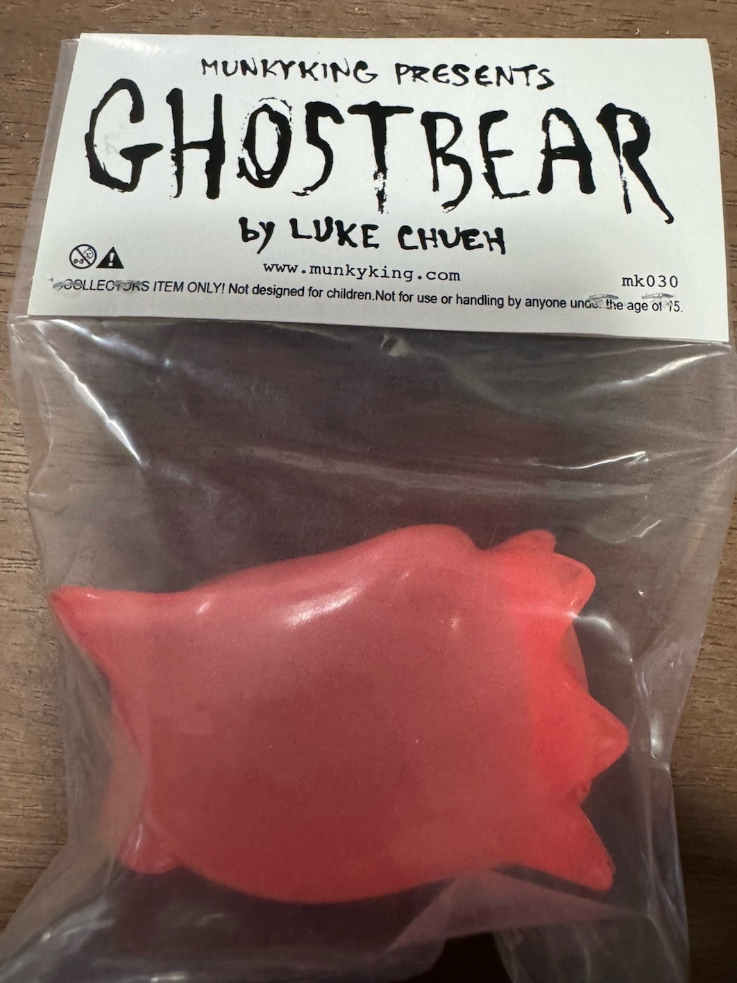 Luke Chueh Ghost Bear RED GITD glow in the dark Variant Signed