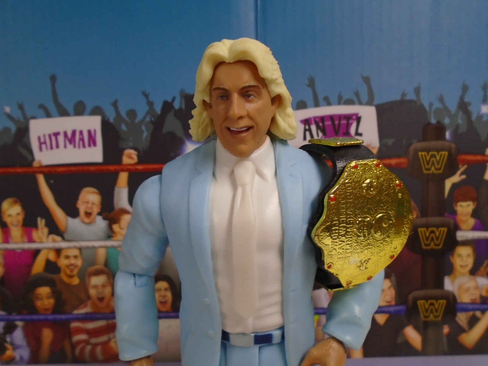 WWE Ric Flair Fix Up Basic Series 134 figure with WCW Big Gold Belt