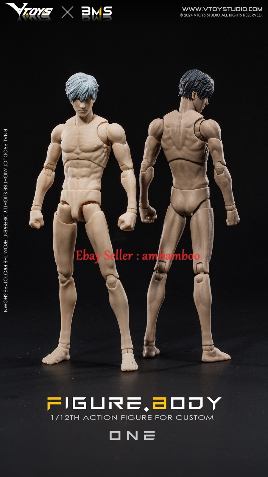 2pcs VTOYS X BMS 1/12 White & Yellow Male Action Figures Model Collect In Stock
