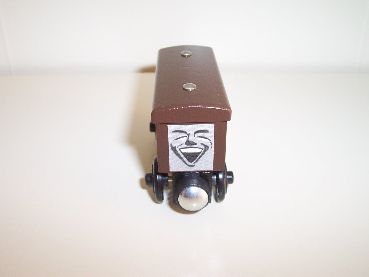 Thomas Wooden Train Custom Brown Top Troublesome Brakevan Van Truck