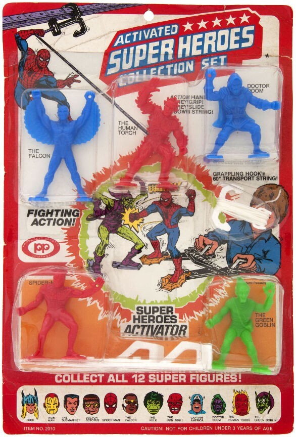RARE Marvel Superhero Hard Plastic 3&Prime; ACTIVATED Knockoff Action Figures (11)