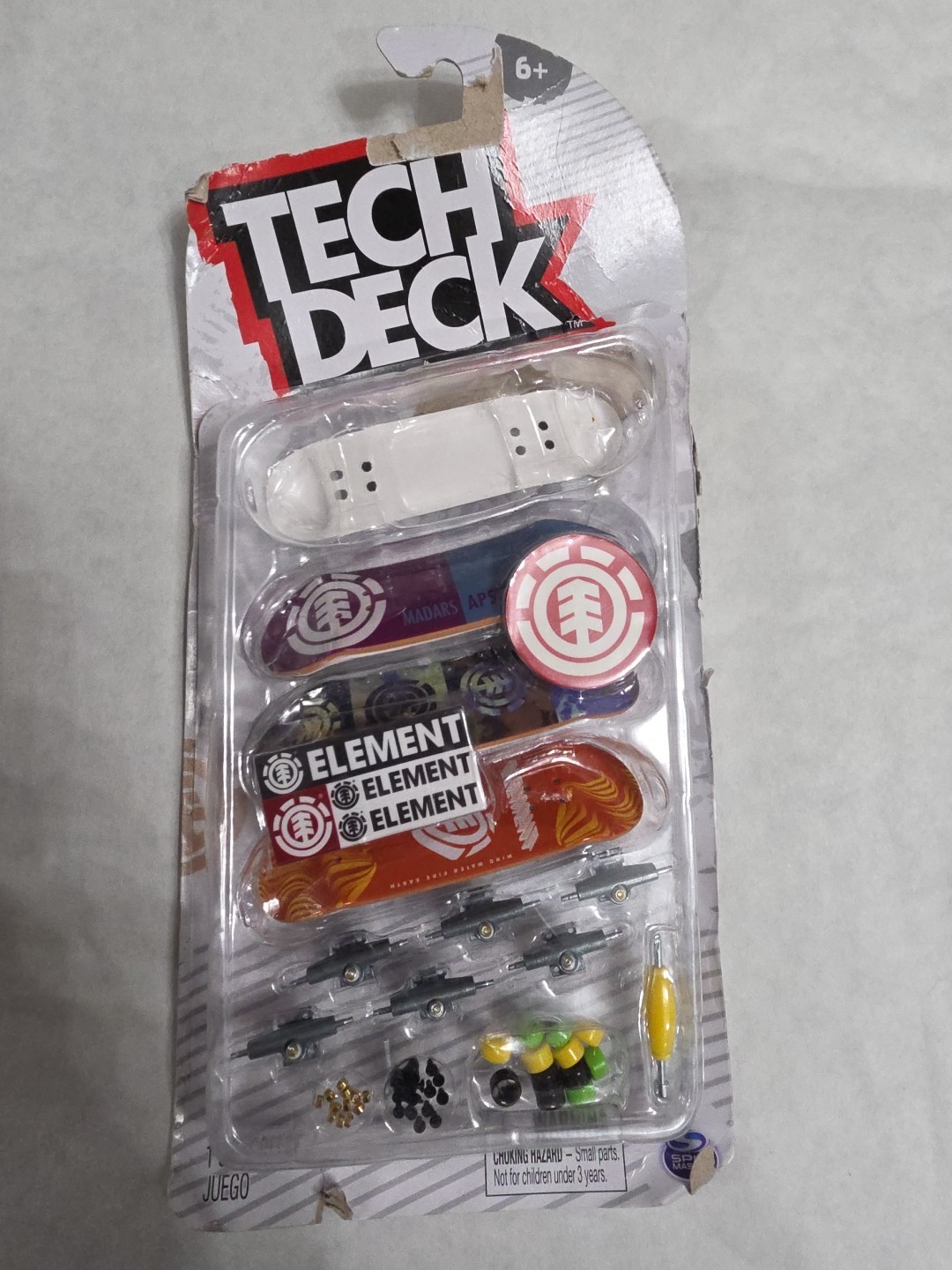 TECH DECK Fingerboard 4-Pack Element Skateboards w Entire Kit, Wheels, Tools +