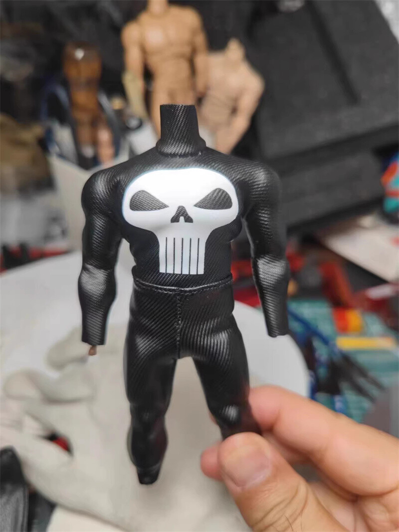 1/12 Punisher Cosplay Jumpsuits for 6in Figure Accessories Collection Bodysuit
