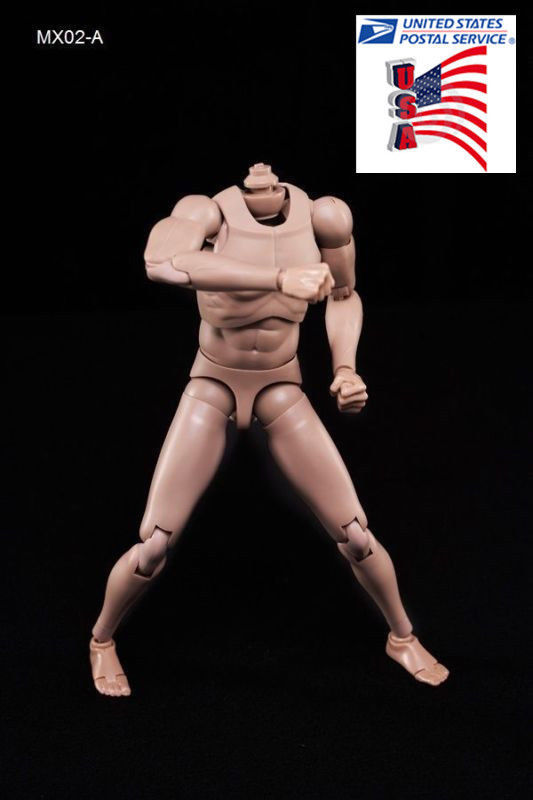 US 1/6 Male Figure Body Model Toy MX02-A Suntan Skin Flexible For 12&Prime; Action Hot