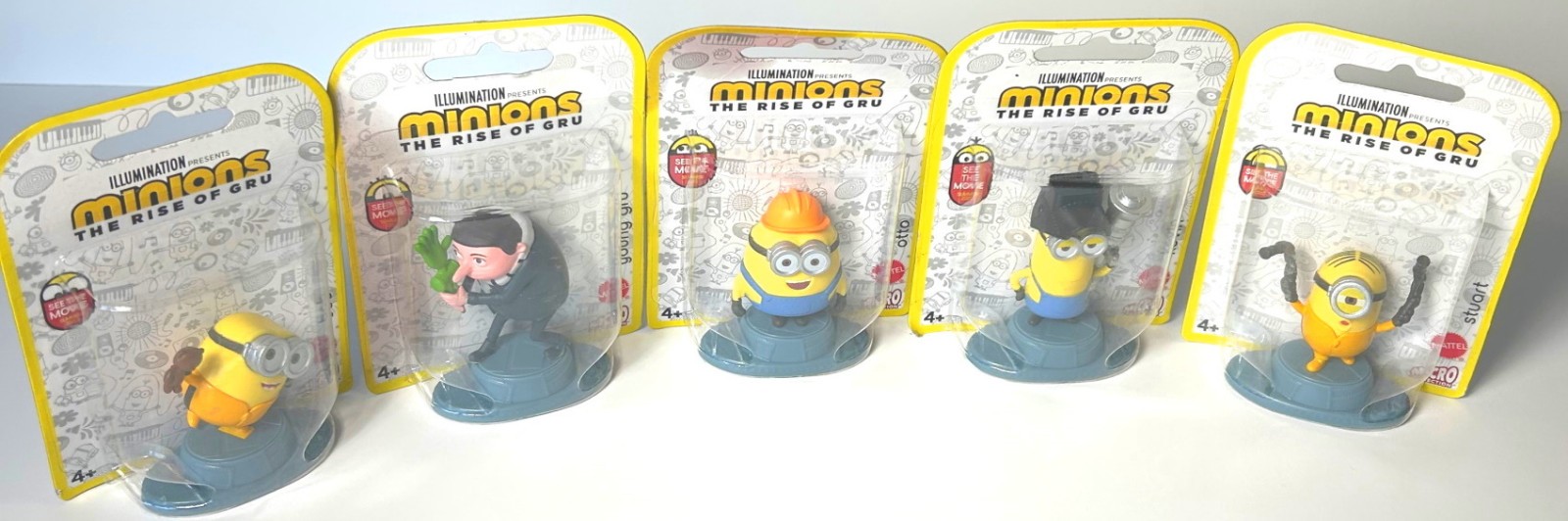 Minions « The Rise of Gru » Mini Figurines Kevin, Stuart, Otto Bob, Young Gru