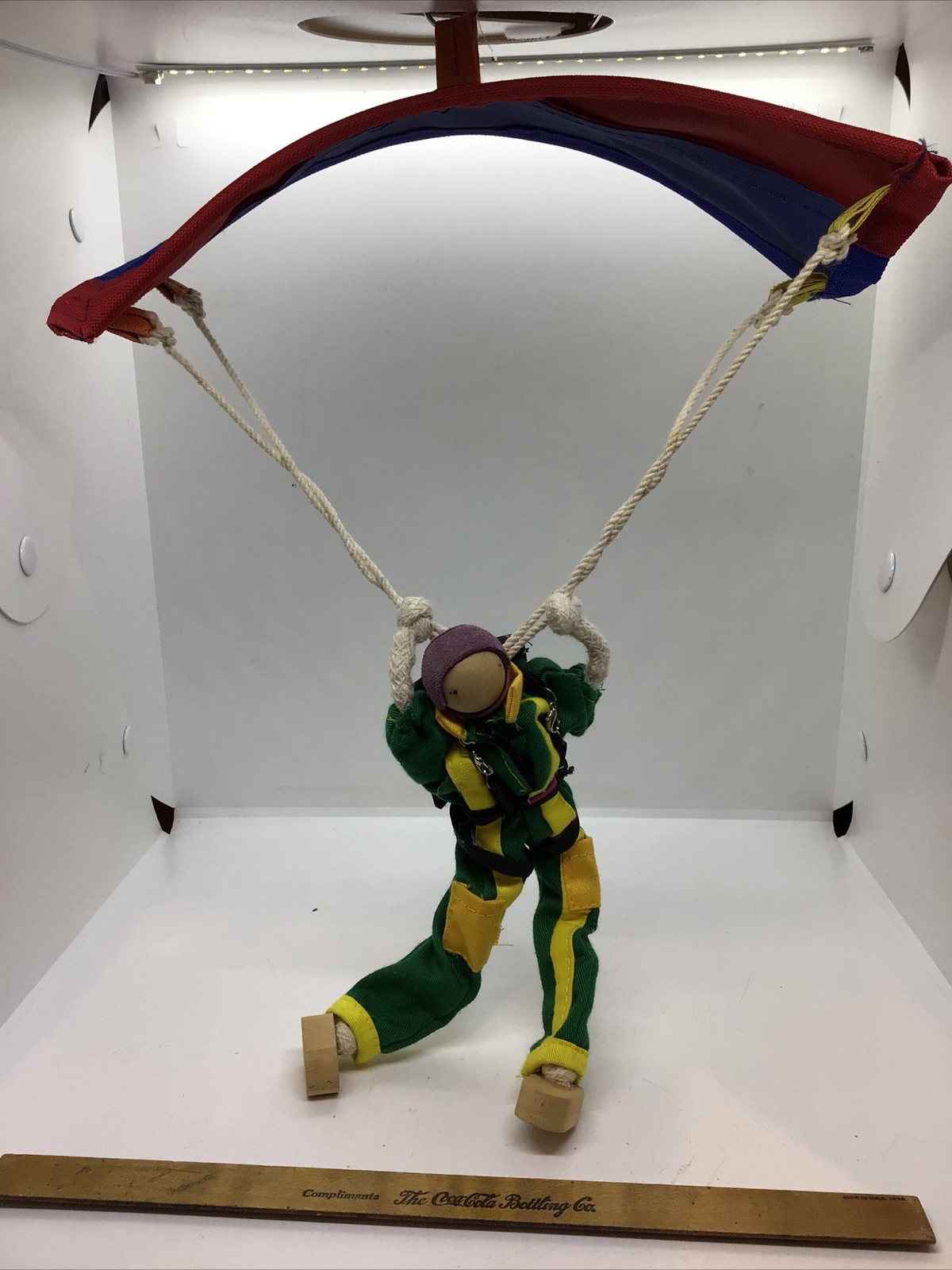 Handcrafted Hanging Parachute Doll Figure Very Unique Man Cave Office Special