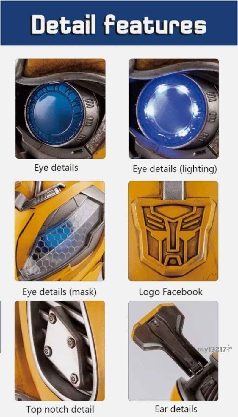 Killerbody Transforms Bumblebee 1:1 Electronic Remote & Voice Controlled Helmet