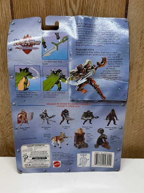 VINTAGE 1992 Mattel KING ARTHUR AND THE KNIGHTS OF JUSTICE WARLORD VIPER MOC