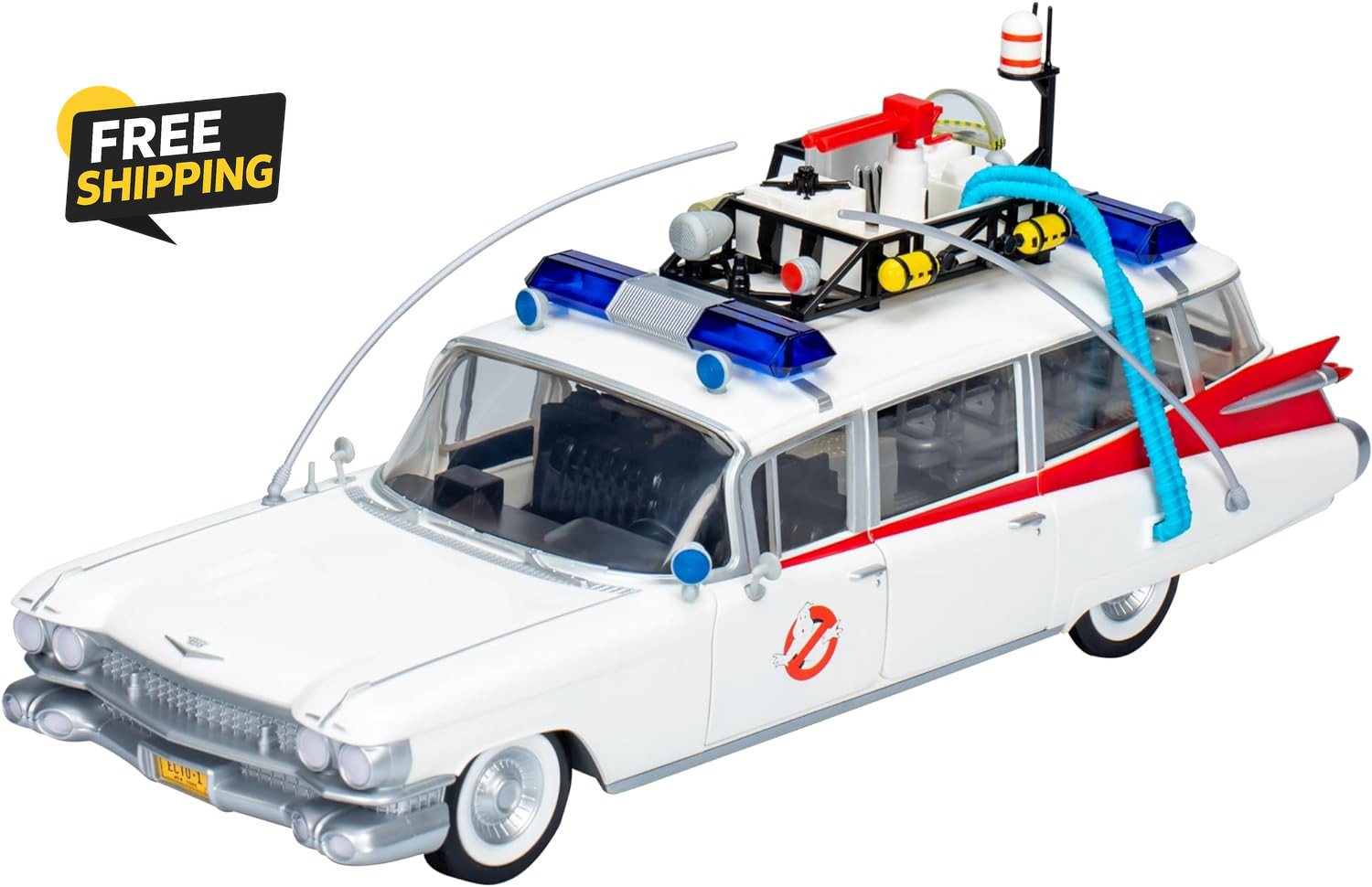 Ghostbusters Plasma Series Ecto-1 (1984), 1:18 Scale Toy Car, Toys for Ages 14+