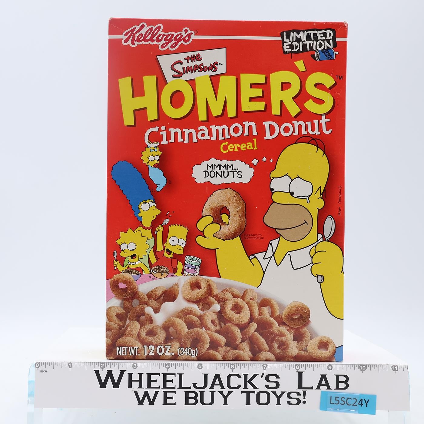 Homer&rsquo;s Cinnamon Donut Cereal Limited Edition 12oz Kellogg&rsquo;s 2002 SEALED