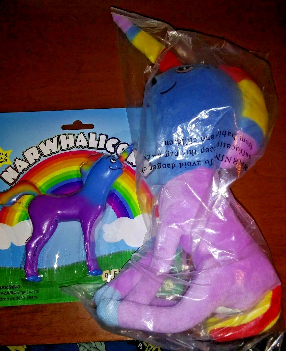 Narwhalicorns: (1) 5&Prime; Bendable Figure & (1) 13&Prime; Plush 1/2 Narwhal & Unicorn OTWT