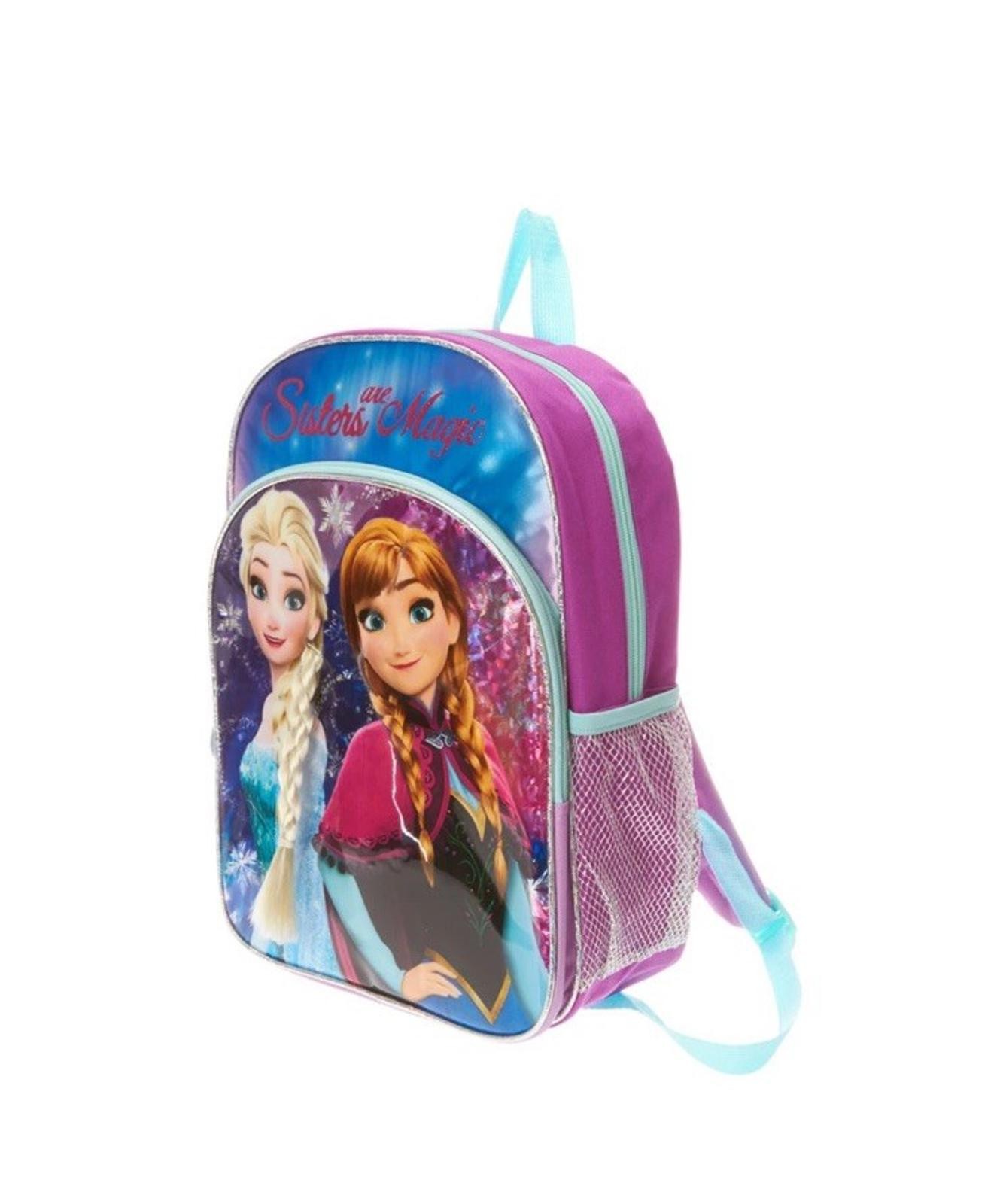 Disney Princess Frozen Sisters Are Magic Backpack Bookbag Faux Hair Elsa Anna