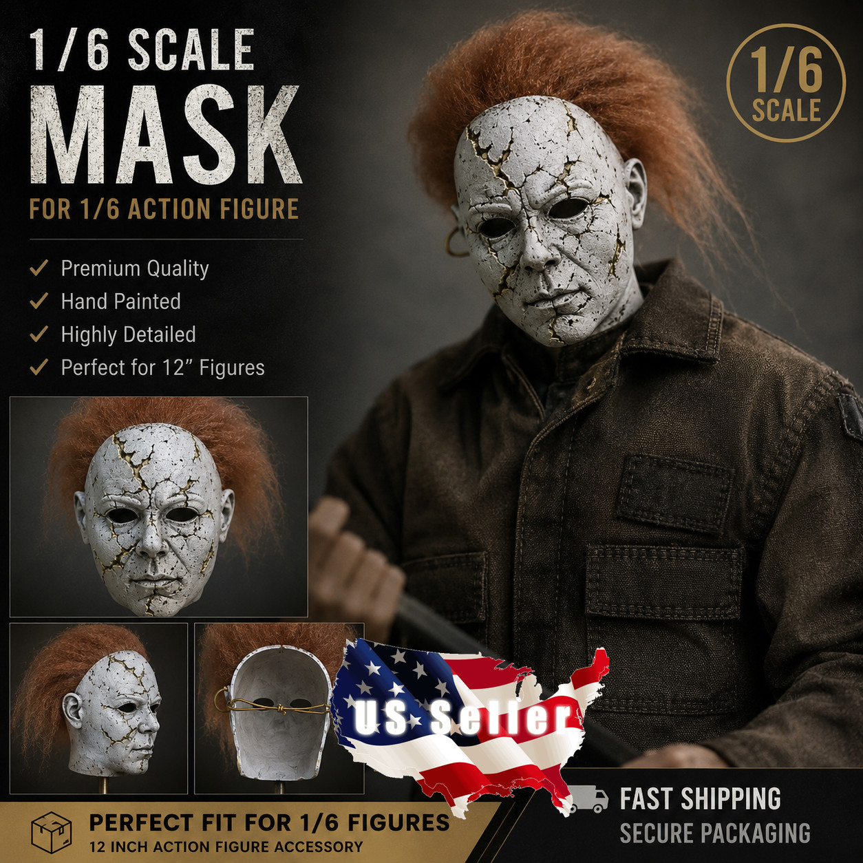 1/6 Horror Mask Custom Michael Style Mask Fit 12&Prime; Hot Toys PHICEN Action Figure