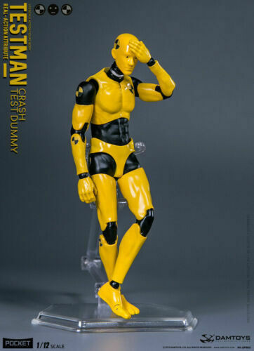 1/12 DAMTOYS DPS02 Flexible Testman Crash Test Dummy 6&Prime; Yellow Action Figure Toy