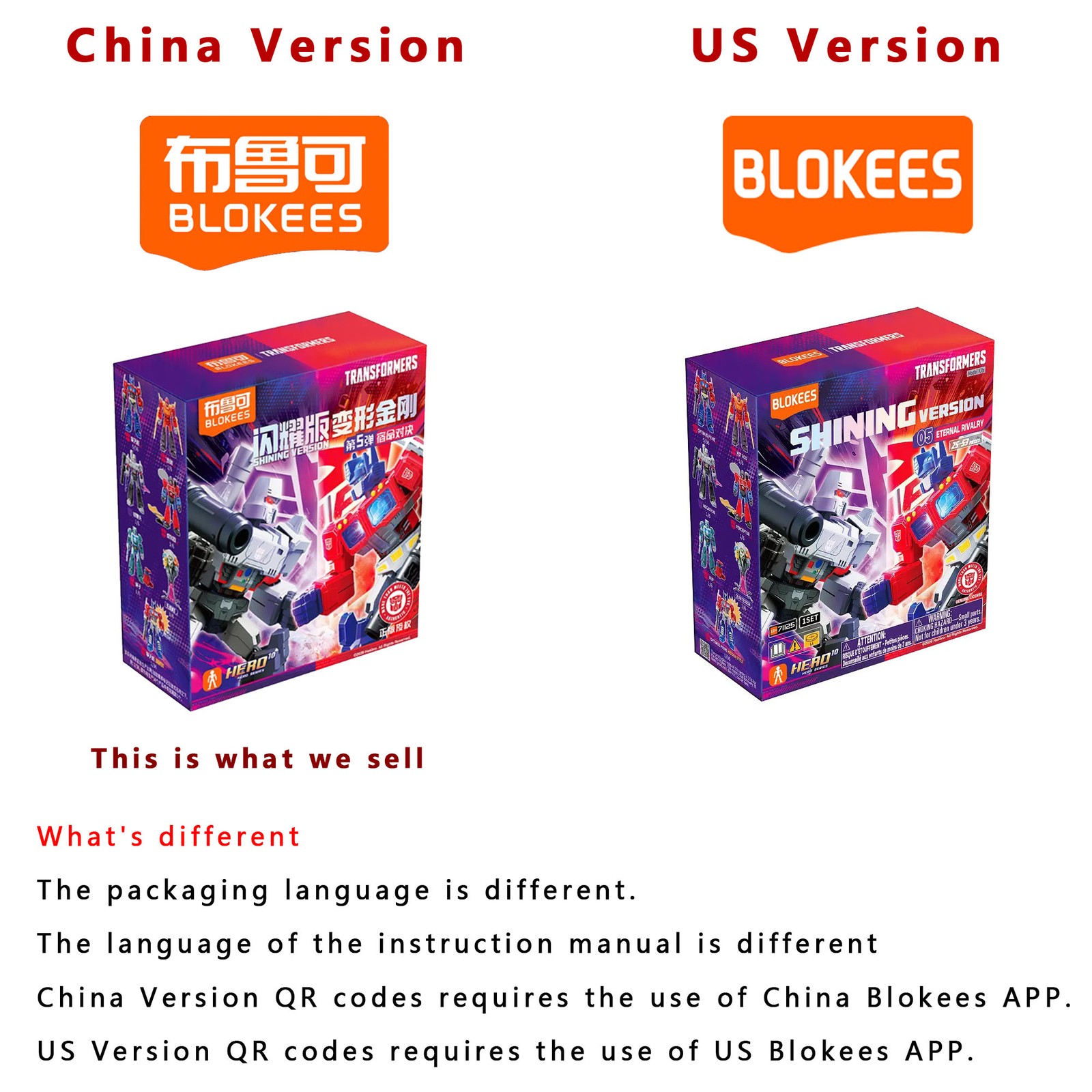Blokees Transformers Shining Version 05 Eternal Rivalry Random 1PCS Unopened