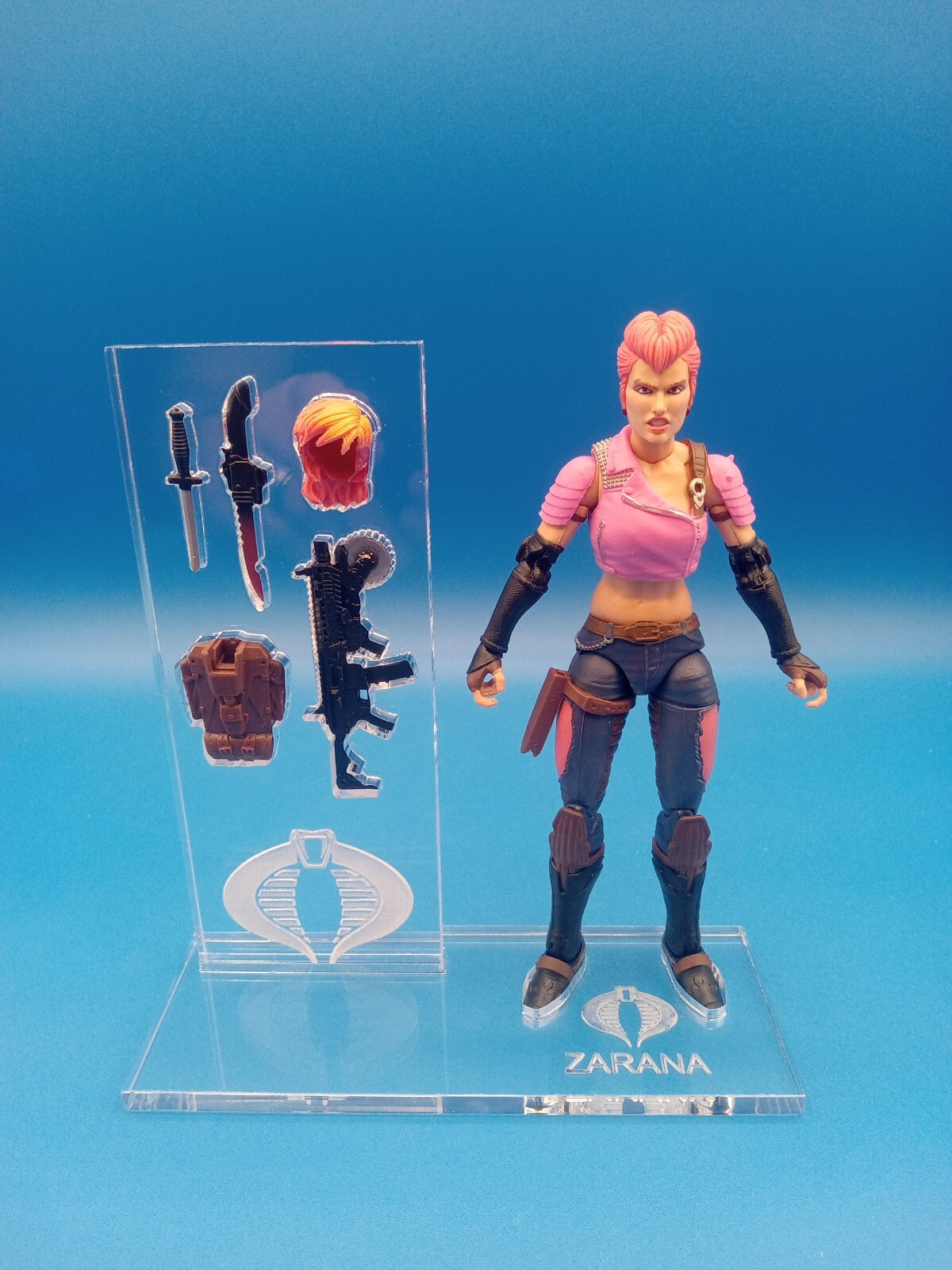 G.I. Joe Classified Zarana 🔥 Acrylic Base Set 🔥 Stand 🔥No Toy🔥 Dreadnok