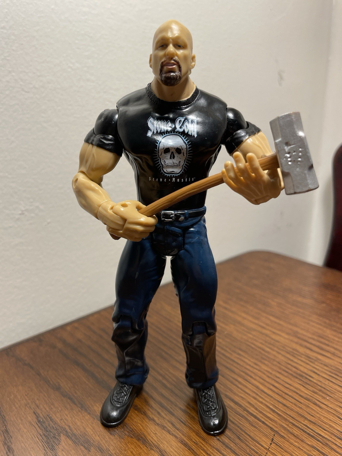 Stone Cold Steve Austin WWE WWF Wrestling Figure 2003 Jakks Pacific with Hammer