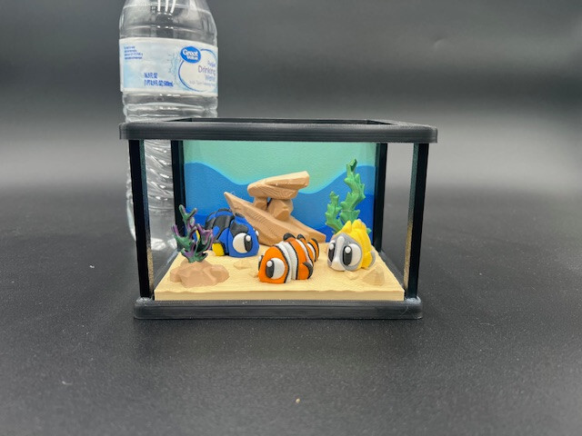 3D Printed Aquarium Diorama – Mini Tropical Fish Tank – Designed by 3DGOB