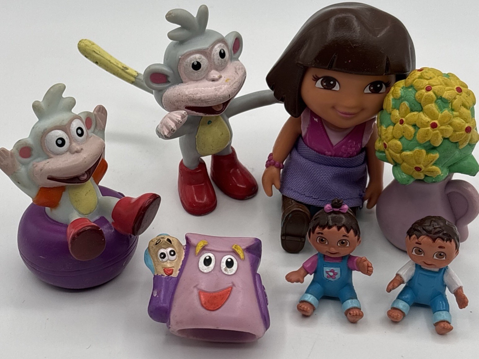 VTG Dora The Explorer & Friends Random Figurines Lot Of 7 Boots Backpack Twins
