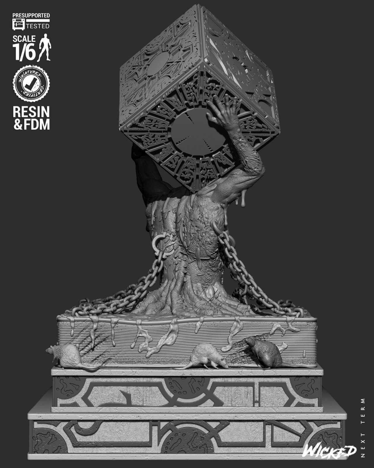 3D Printed Fan Art Hellraiser Diorama by Wicked3d