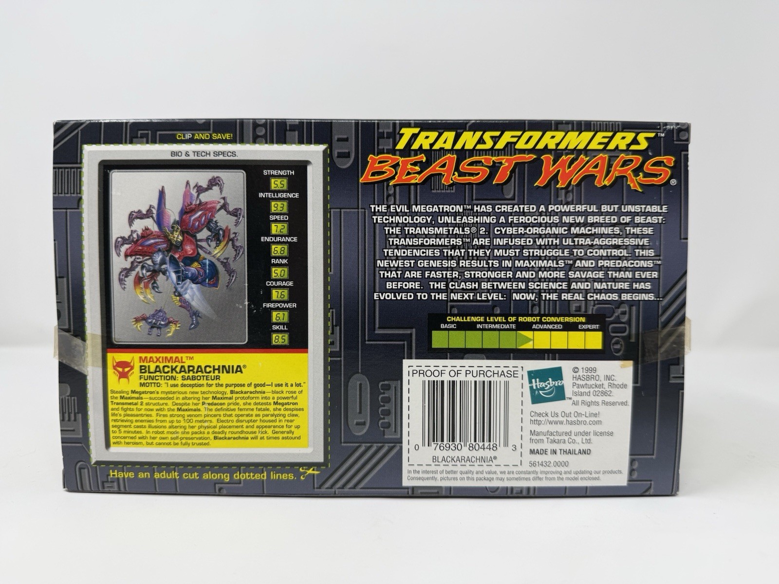 NEW Beast Wars Transformers Transmetal 2 Blackarachnia Hasbro 1999 Sealed Box