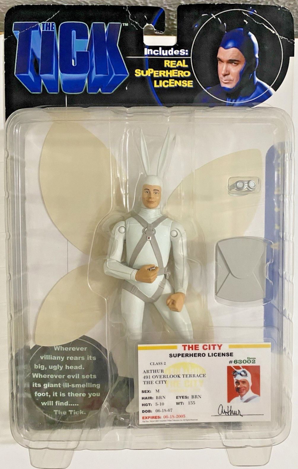 THE TICK ARTHUR Live Action TV Figure Superhero Butterfly 2001 N2Toys