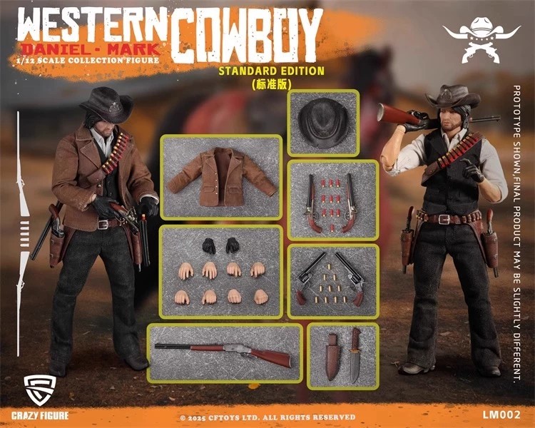 Pre-Sale CRAZY FIGURE LM002 1/12 Western Cowboy Daniel Mark Male Action Figure