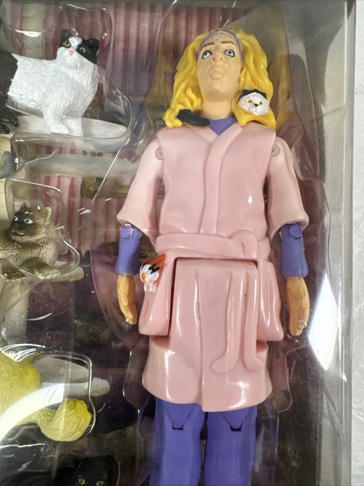 Crazy Cat Lady Action Figure Set With 6 Cats Archie McPhee NEW