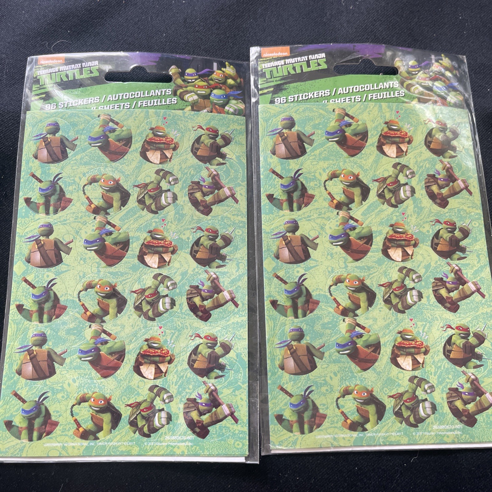 TMNT Teenage Mutant Ninja Turtles Stickers 2016 Viacom 2 Unopened 96 Each
