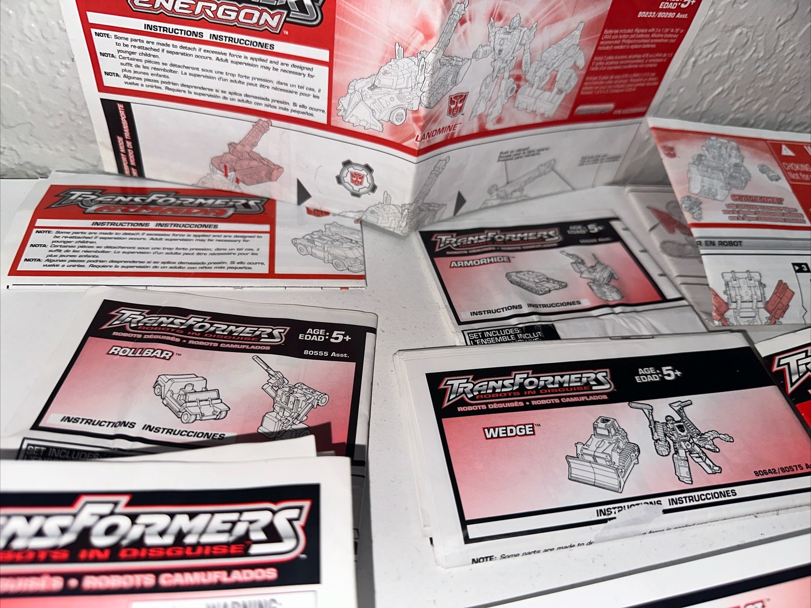 Transformers Autobots Instruction Only Lot Of 15 Lot #1