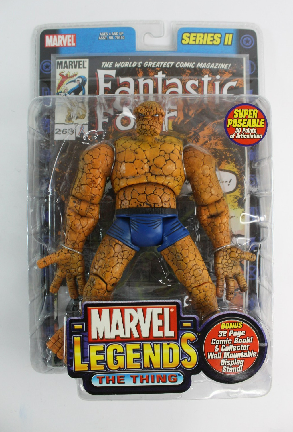 Toybiz Marvel Legends Series 2 The Thing Figure Ben Grimm NIB with Comic Book