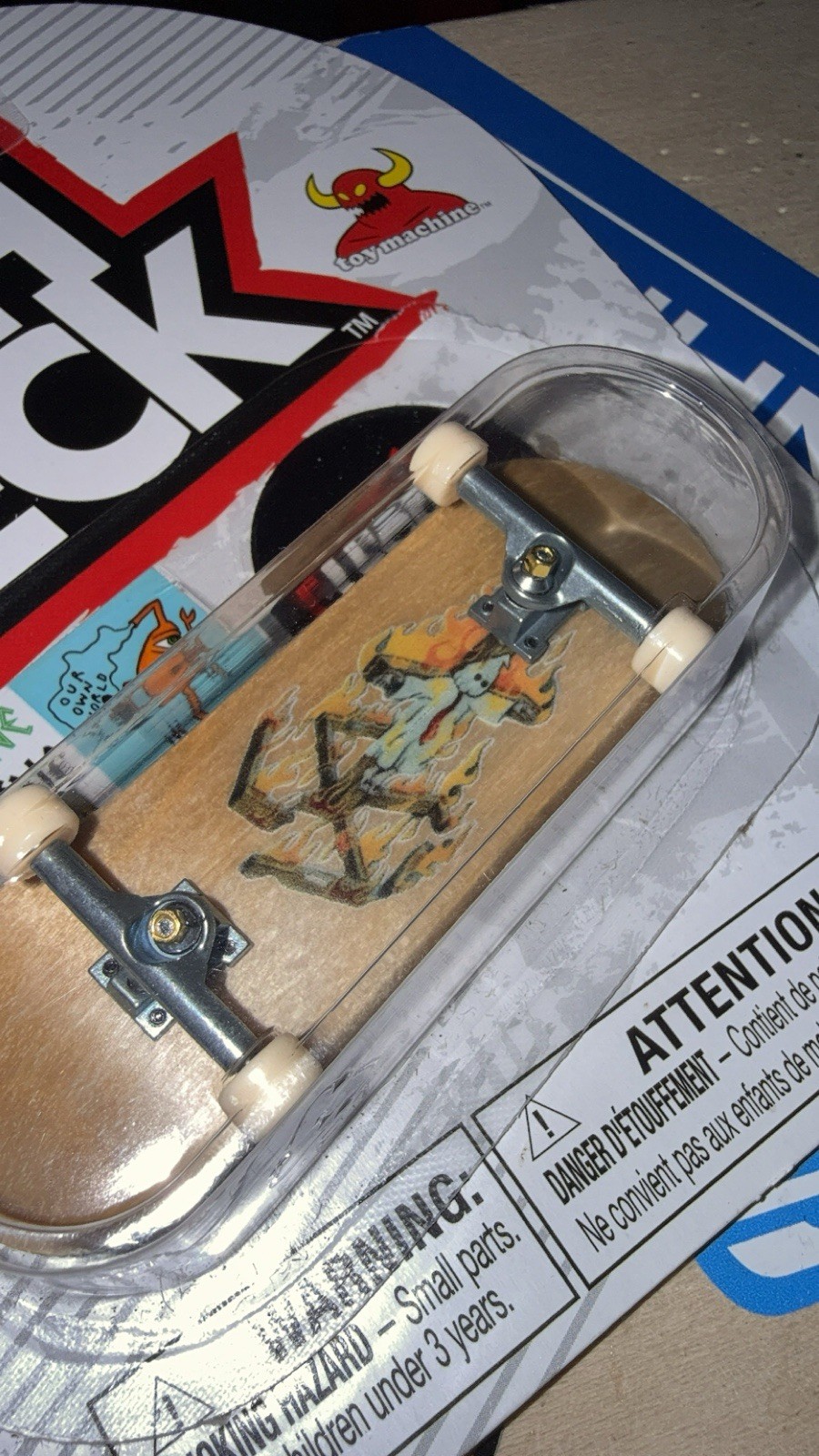 Toy Machine burning klansman fingerboard deck