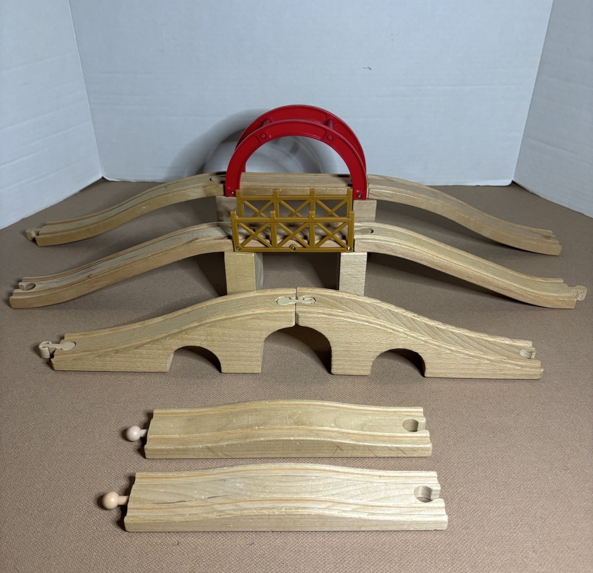 Thomas Friends Train Wooden Compatible Red Brown Bridge Riser Ascending Lot 14