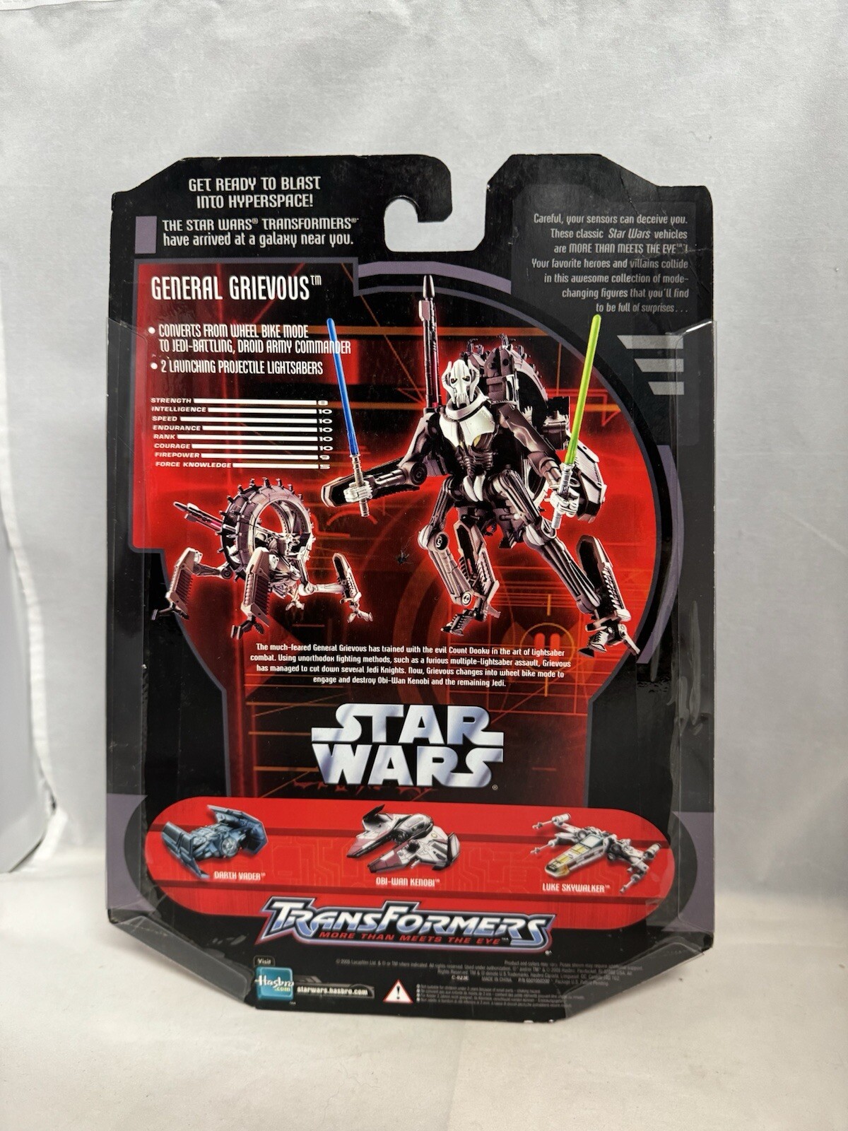 Star Wars Transformers General Grievous Wheel Bike with Spin Disk New 2005