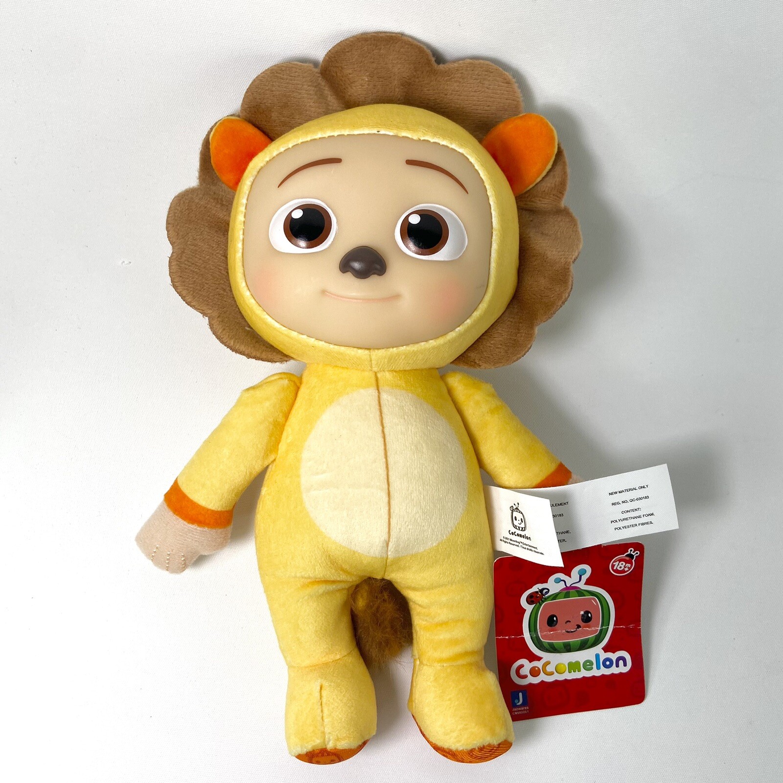 CoComelon JJ Lion Little Plush Doll 9” Brand New With Tags Plastic Face
