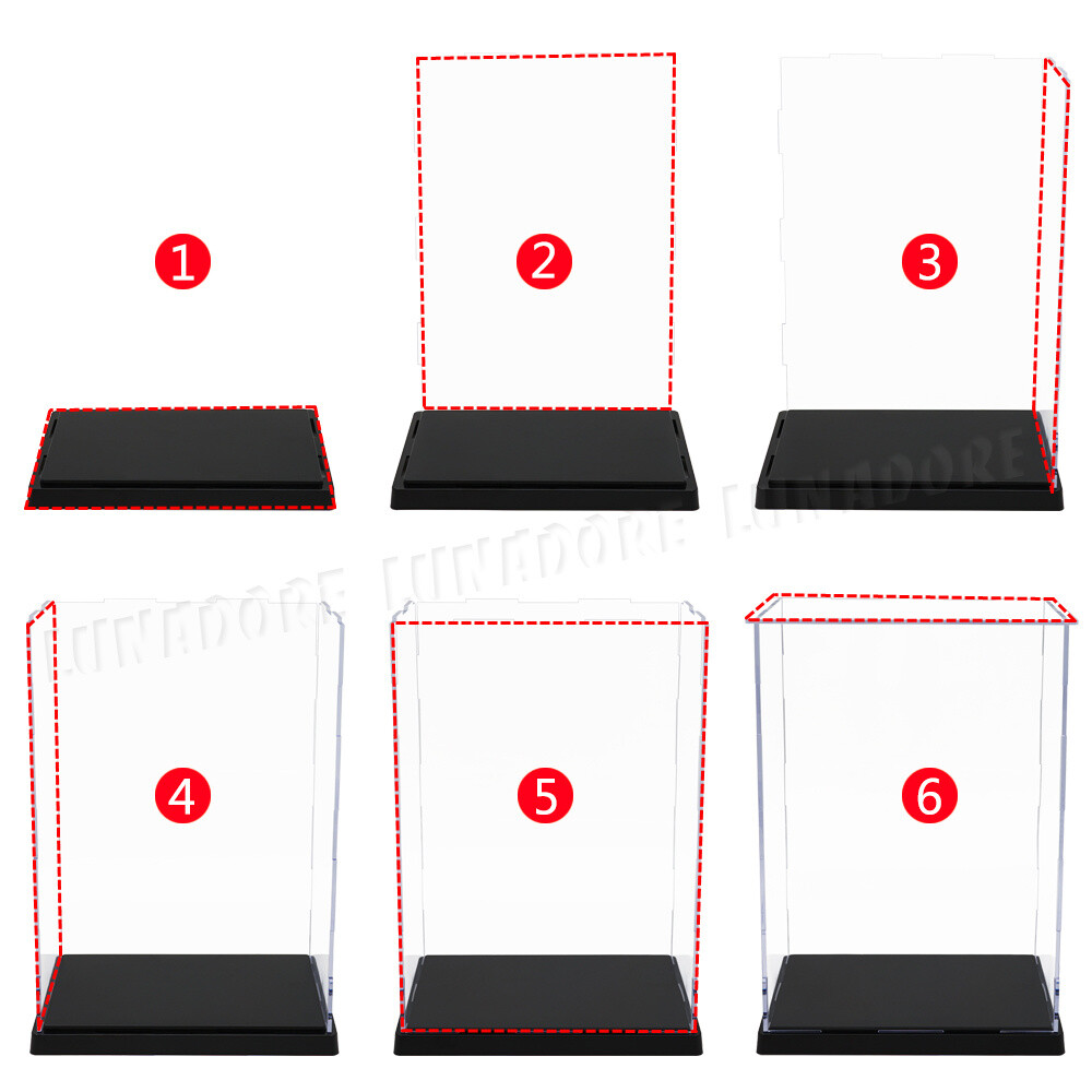 US Acrylic Plastic Display Case Box 10&Prime; Self-Install Protection Dustproof Figure