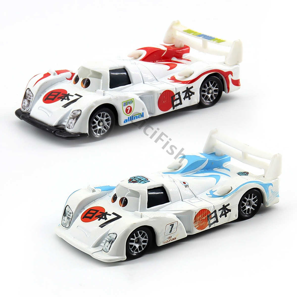 2 Pcs Cars 2 Movie World Grand Prix – Japan – Shu Todoroki Red & Blue Die-Cast