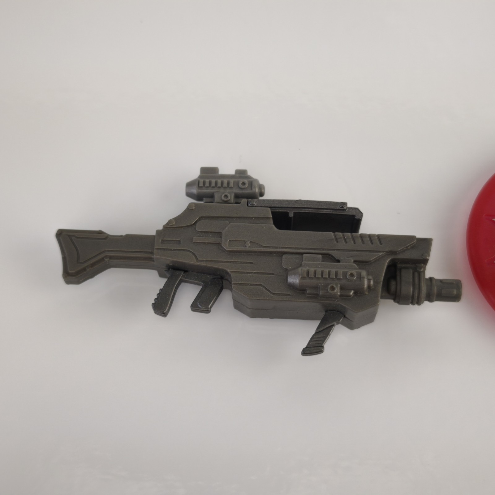 Plastic Sci-Fi Futuristic Toy Blaster Rifle 10cm Red Disc Launcher #6300