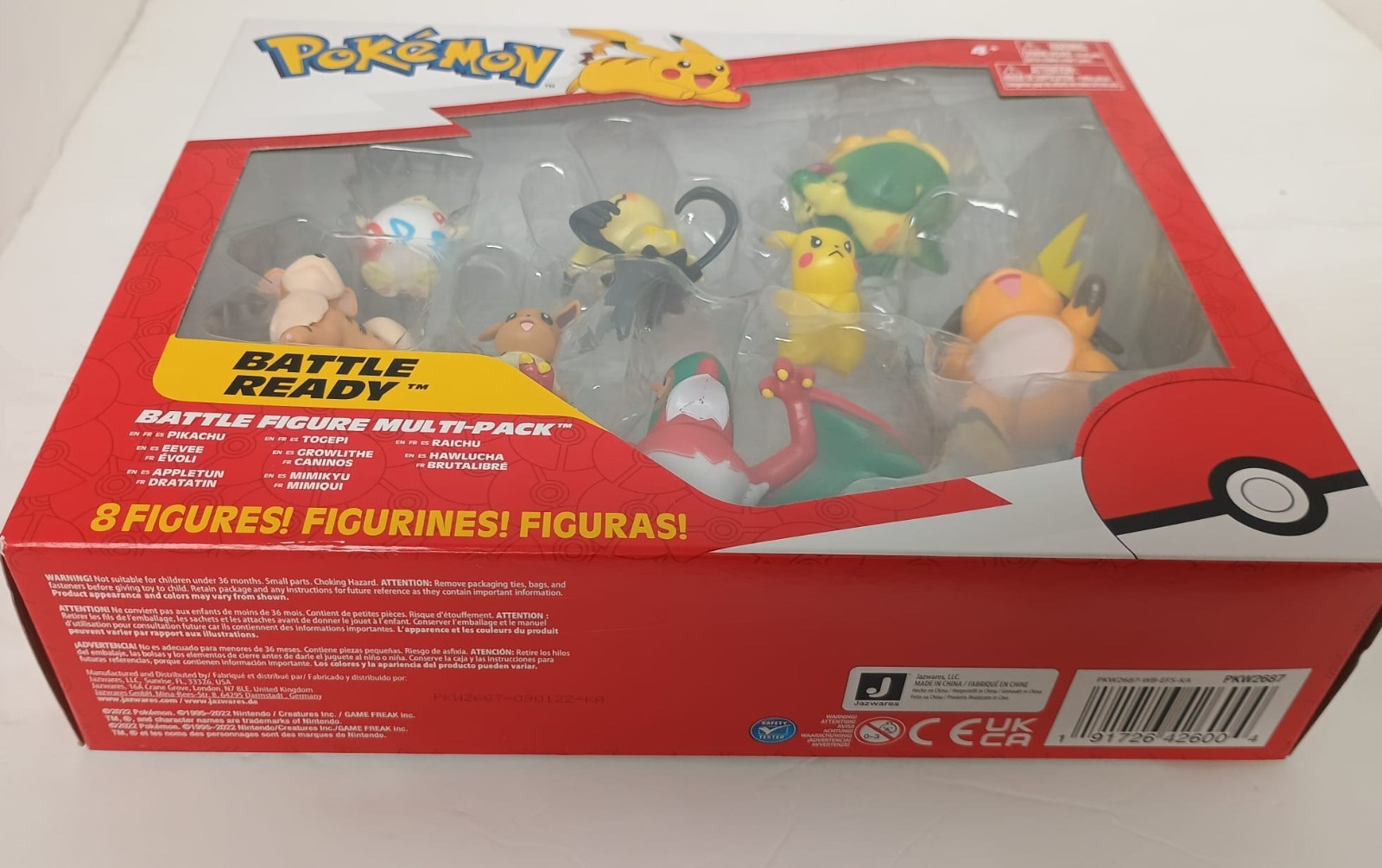 Pokemon Battle Ready Figure Multi-Pack 8 Figures Pikachu Eevee Jazwares New Box