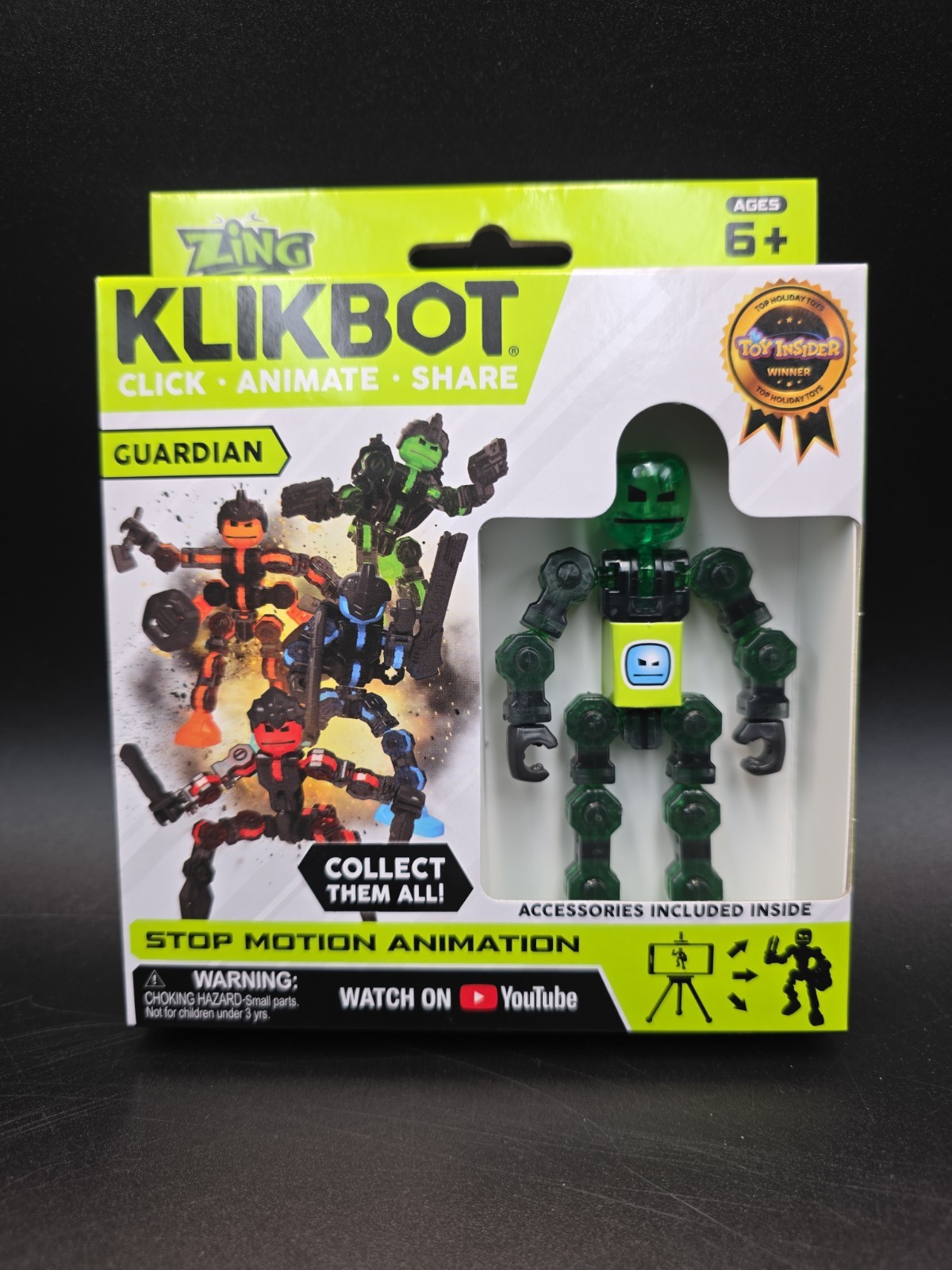NEW Klikbot Stop Motion Animation Figure Green Guardian Blitz