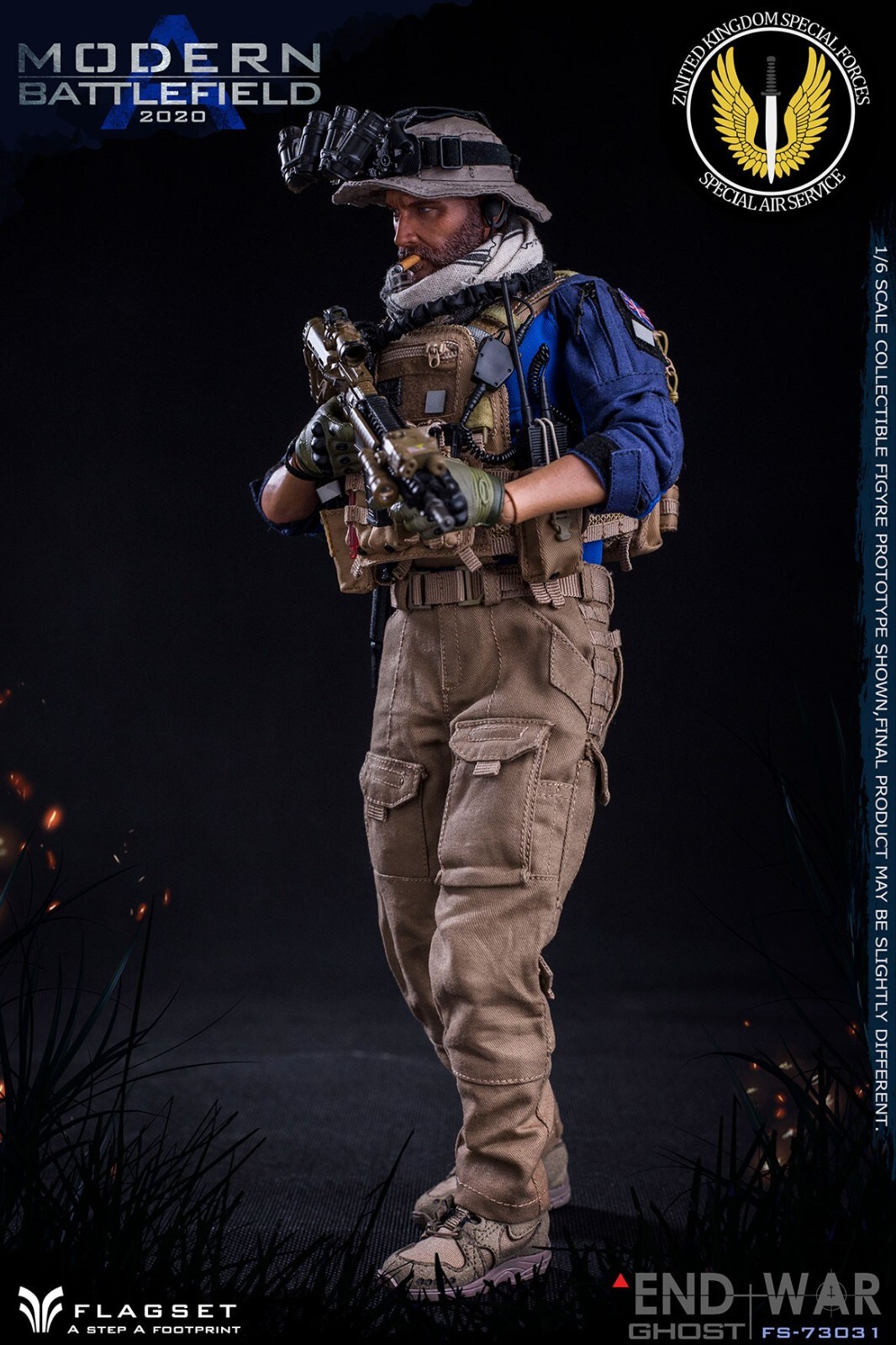 Flagset FS73031 1/6 Modern Battlefield End War Ghost 12&Prime;Male Figure Model