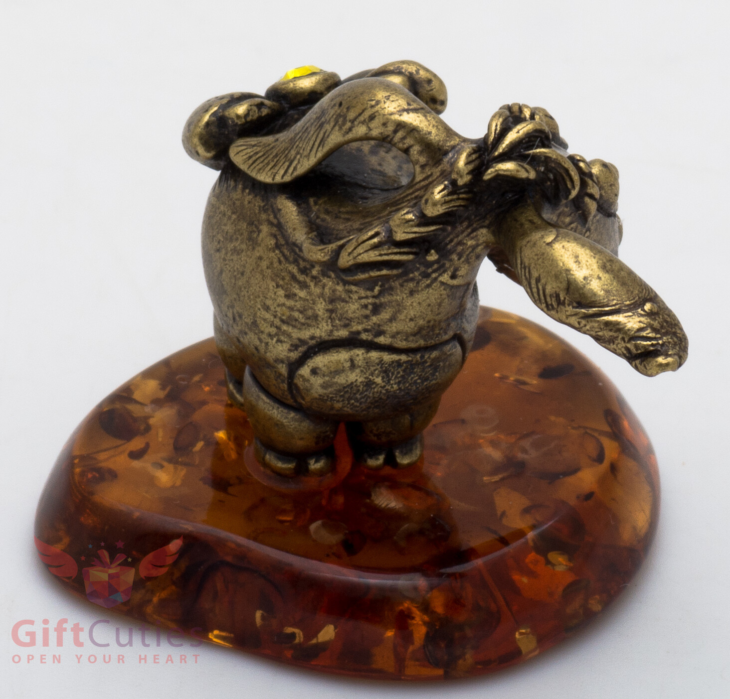 Solid Brass Amber Figurine Winnie the Pooh Eeyore Donkey Ослик Иа IronWork