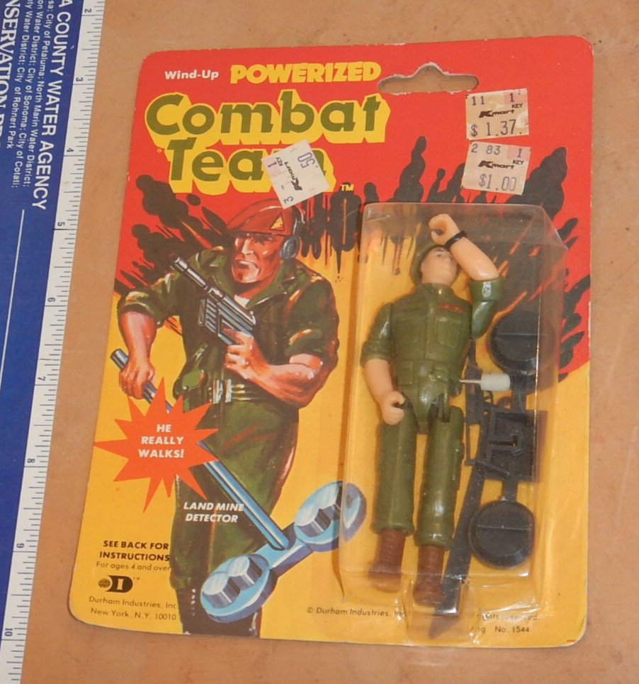1982 DURHAM INDUSTRIES WIND-UP POWERIZED COMBAT TEAM ACTION FIGURE , NOS, SEALED