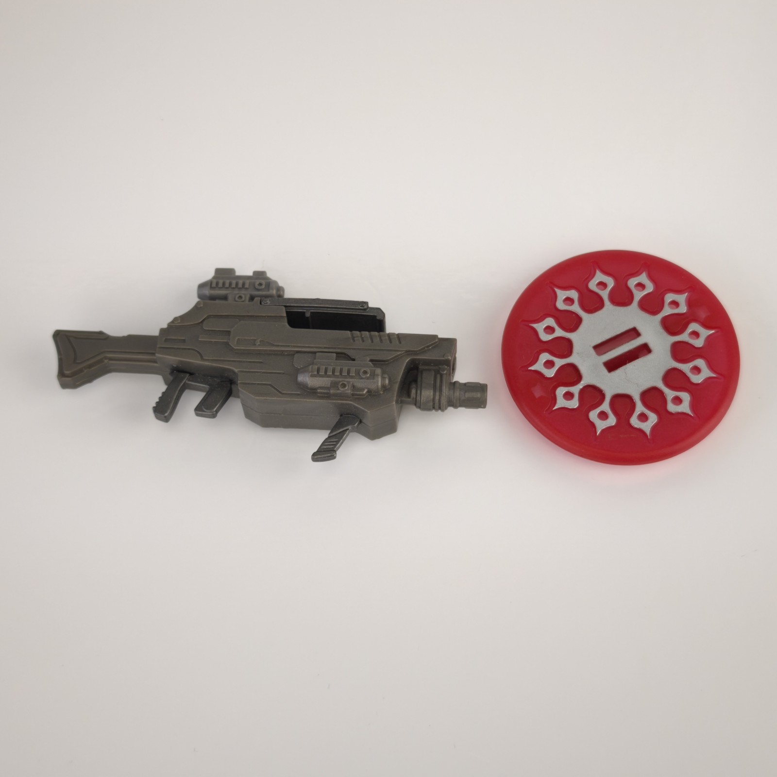 Plastic Sci-Fi Futuristic Toy Blaster Rifle 10cm Red Disc Launcher #6300